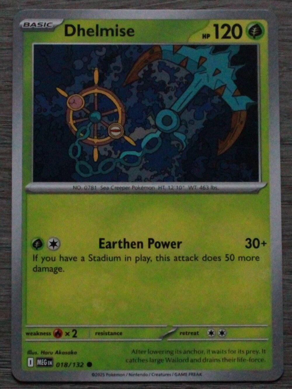 Pokemon "Dhelmise" Trading/Playing Card